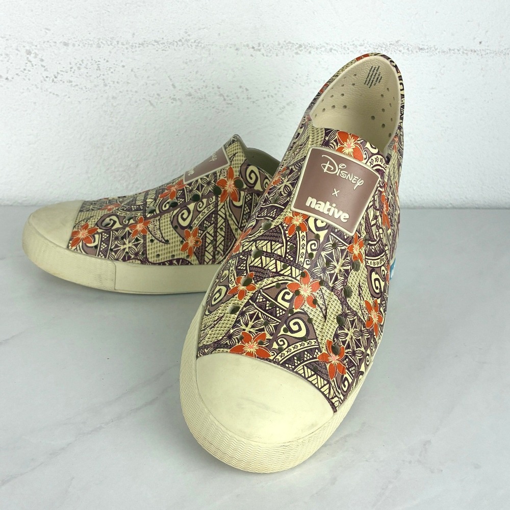 Disney x Native Jefferson Polynesian Floral Slip-On Shoes Mens 9 Womens 11